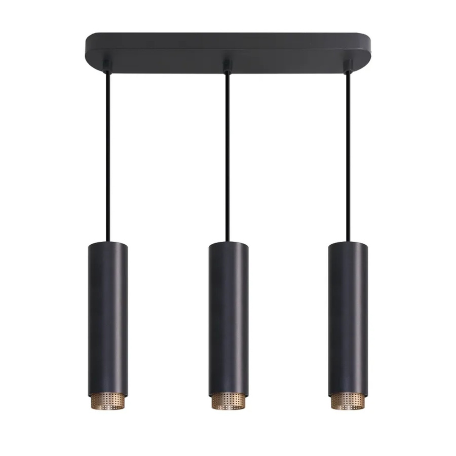 LUXULA Pendelleuchte 3-flammig modern in Schwarz und Gold, E27 Hängelampe aus Aluminium für Esstisch und Wohnzimmer - Bild 2