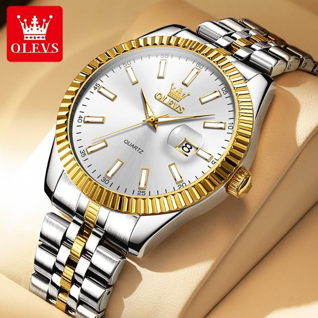 OLEVS Armbanduhr Edelstahl, Quarz, Datum, Herren - Bild 1