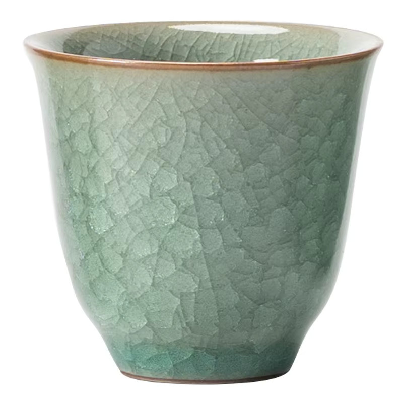 Ru-Keramik Eisblumen-Teetasse aus Keramik in Grün mit floralem Design - Bild 5