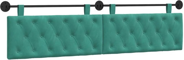 vidaXL Wandmontiertes Polsterpaneel aus Samt in Türkis, B/H/T: 210 x 55 x 7 cm - Bild 1