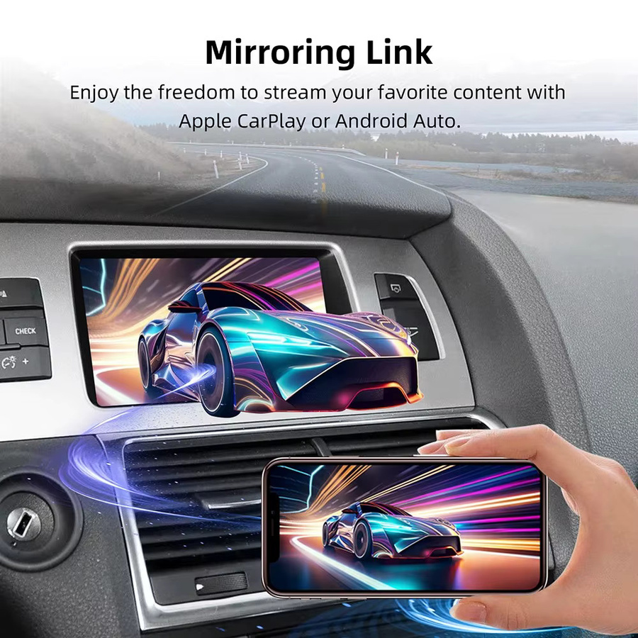 CARABC Kabelloses CarPlay und Android Auto Modul mit MirrorLink, AirPlay und Rückfahrkamera für Audi A6 und Q7 in Schwarz - Bild 4