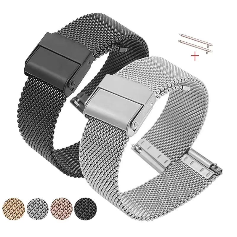 olevo Uhrenarmband Milanese Loop, Edelstahl, Silber, Unisex - Bild 3