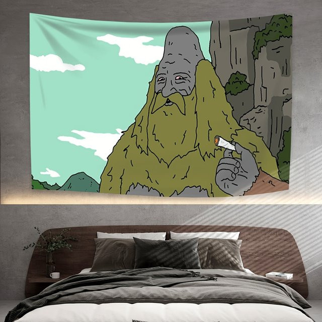 VIKAMA Moss Mountain Monster Wandteppich, Fantasy-Raumdekoration mit Tier-Motiv, Mehrfarbig, Breite: 60 cm, Höhe: 40 cm - Bild 1