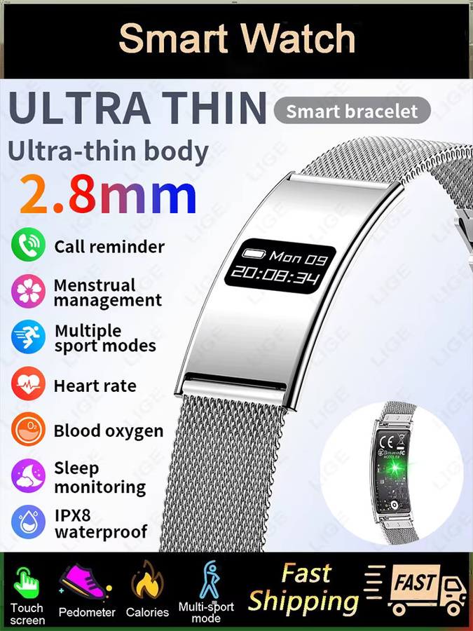 LIGE Fitness Tracker Smartwatch in Silber mit Herzfrequenz- und Schlafüberwachung, wasserdichtes Gesundheits-Smartband für Damen und Herren, kompatibel mit Android und iOS - Bild 7