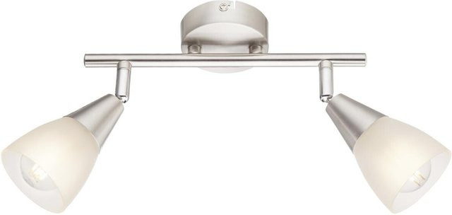 GLOBO Spotbalken Tadeus Deckenleuchte aus Metall und Glas in Chrom und Weiss, B/H/T: 25 x 15 x 8 cm, 2 Brennstellen, verstellbar - Bild 1