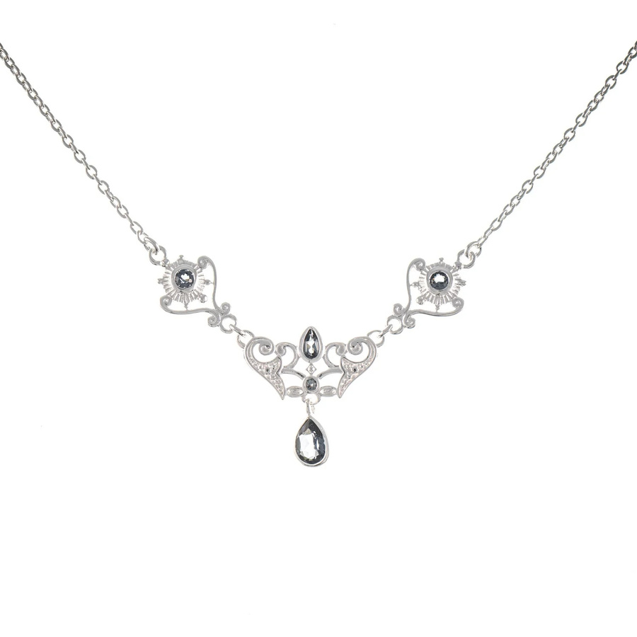 Collier 925 Silber, Zirkonia, anthrazit - Bild 1