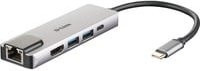 D-Link DUB-M520 USB-C Dockingstation mit HDMI, Ethernet und Thunderbolt Unterstützung in Silber/Grau - Bild 1