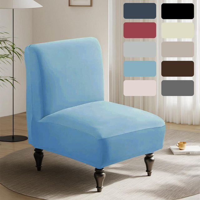 Wasserdichter und elastischer Sesselbezug von Yiran Furniture in Blau, Schutzhülle für Einzelsessel und Hocker, B/T/H: 33 x 46,6 x 22,9 cm - Bild 1