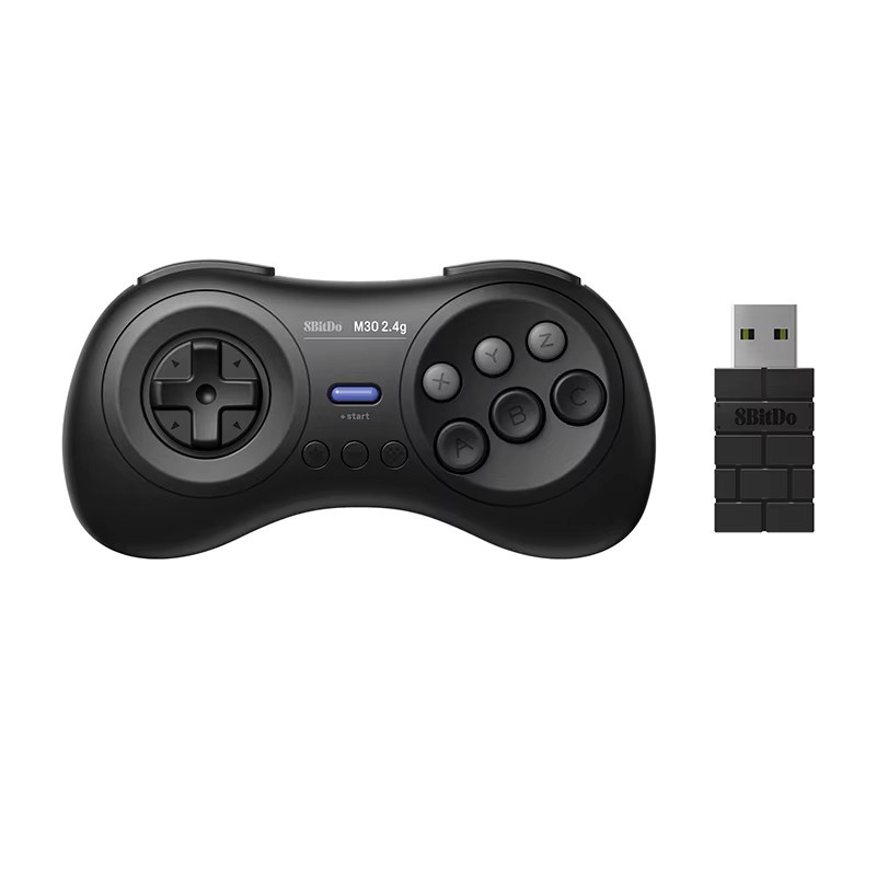 8BitDo M30 2,4G Wireless Gamepad Retro Controller für Sega Genesis Mini und Mega Drive Mini in Schwarz und Weiß - Bild 2