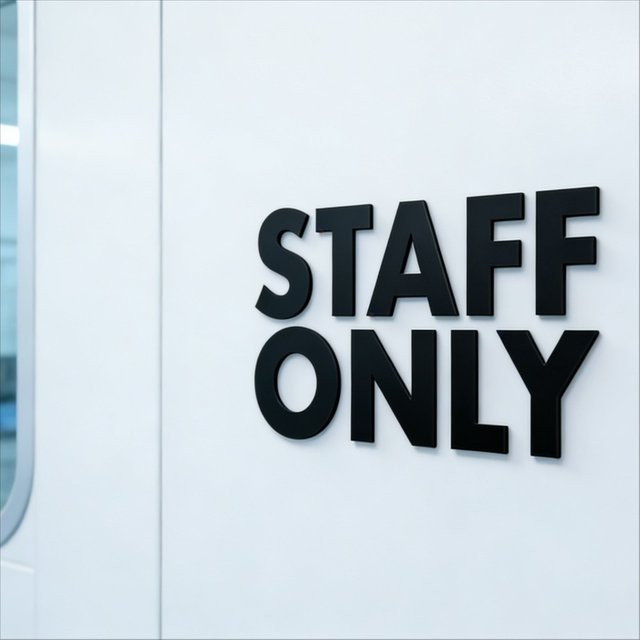 CIFBUY 3D-Acryl-Selbstklebeschild Personalbereich in Schwarz für Büro, Restaurant und Hotel - Bild 1