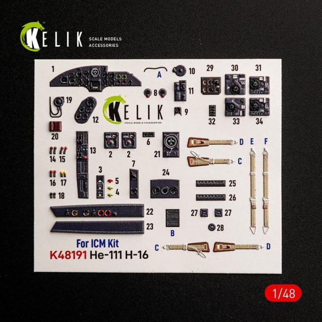 ICM He-111 H-16 Interior 3D-Decals - Bild 1