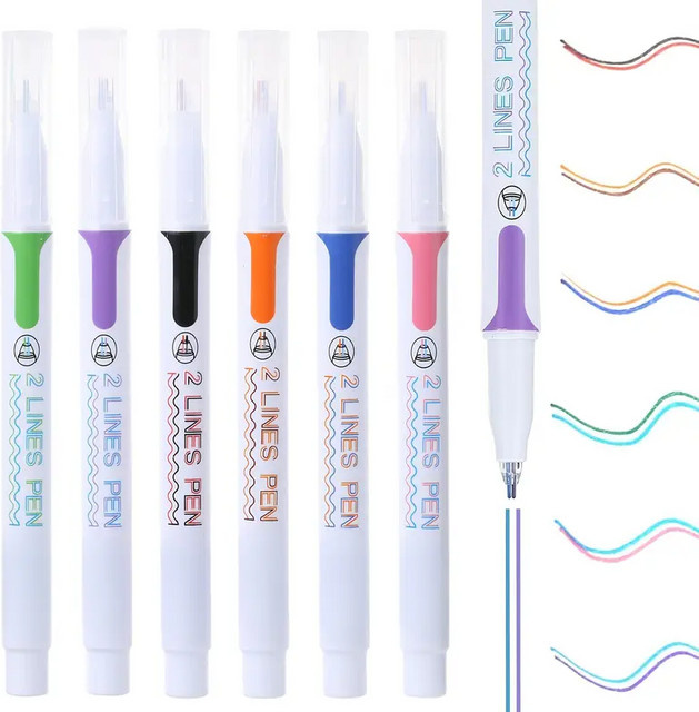Kingspen Doppel-Marker Set mit feiner Spitze, bunte Textmarker in Multicolour für Schule, Büro und Kunstzeichnungen - Bild 1