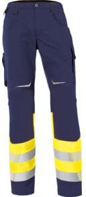 Kübler REFLECTIQ Warnhose Klasse 1 in Warngelb/Dunkelblau Form 2208 Größe 52 - Bild 1