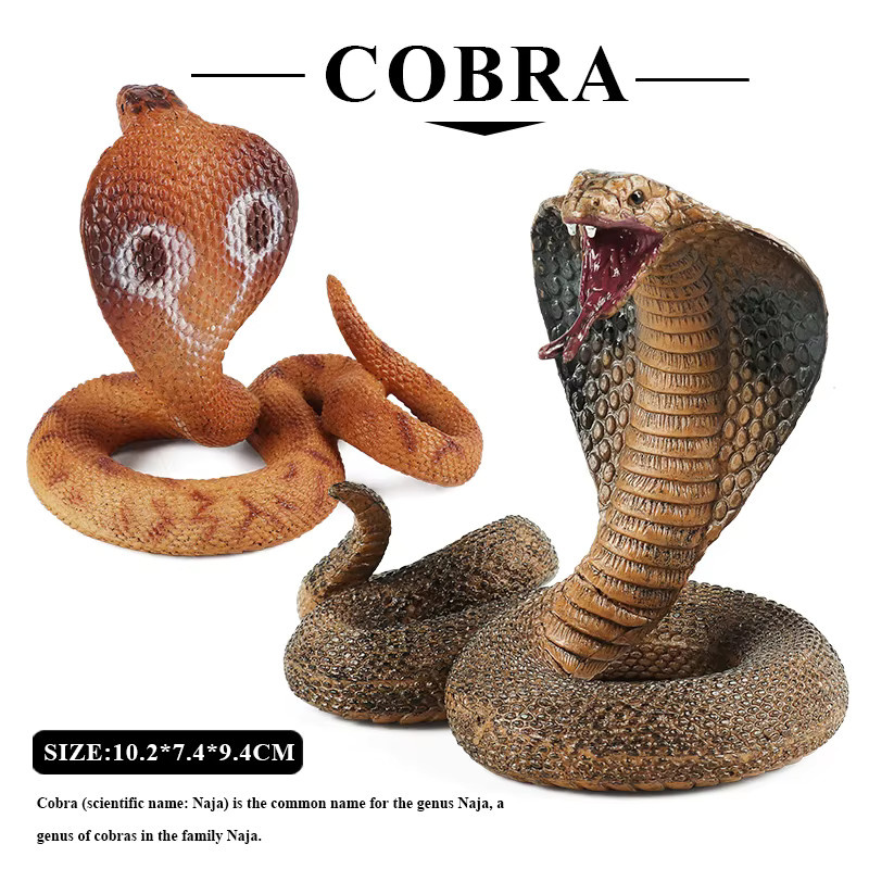 Oenux Wald Schlangen Tiere Kobra Klapperschlange Python, Actionfiguren, Reptilien Modell - Bild 2