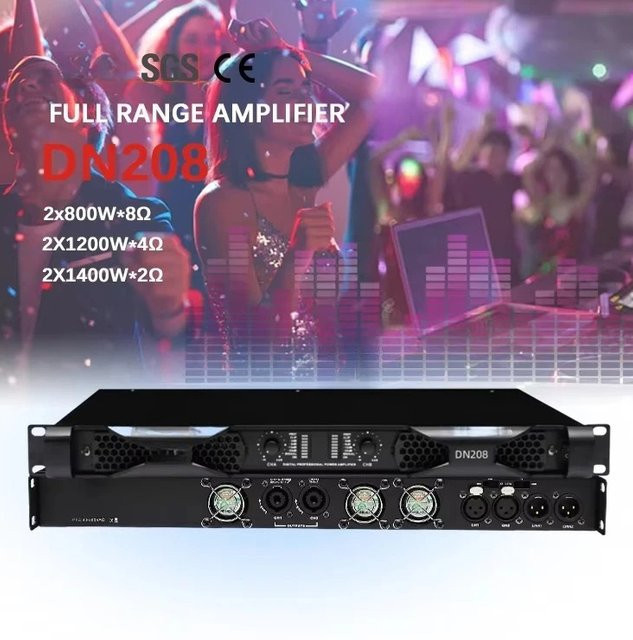 DN 208 Professioneller 2-Kanal Klasse D Digital-Mixer-Verstärker mit 800W in Schwarz - Bild 1