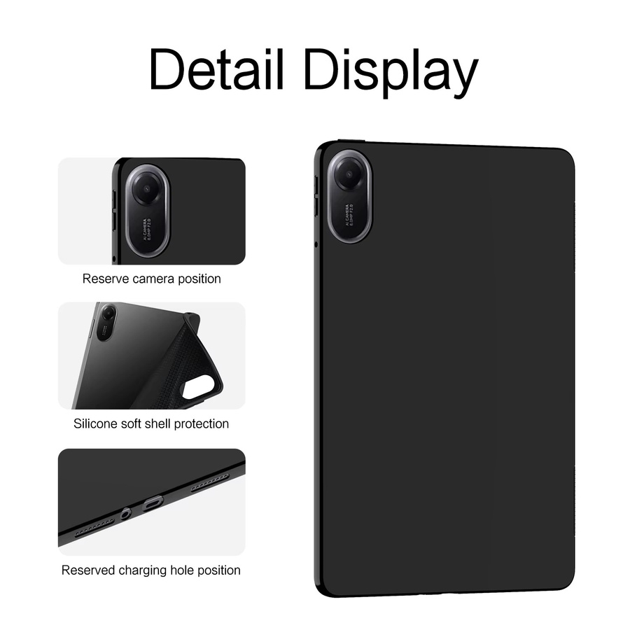 AJIUYU Silikon-TPU Schutzhülle für Xiaomi Redmi Pad 2 11 Zoll 2025 in Schwarz - Bild 5