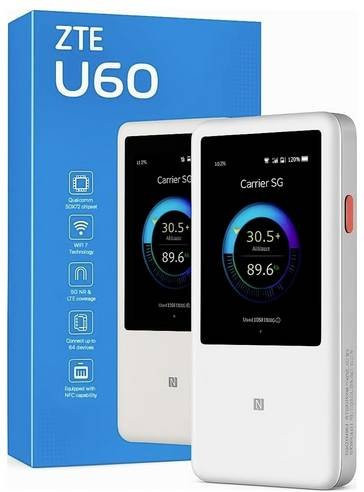 ZTE U60 5G WLAN-Hotspot mit integriertem Modem, WiFi 7 Dual-Band, 3600MBit/s, Weiß - Bild 1