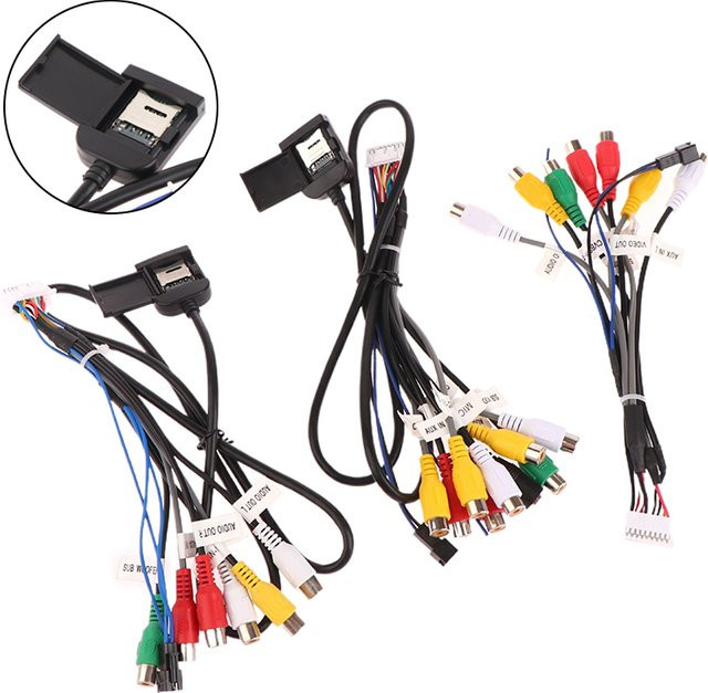 ZHANGXUN 20-poliger Auto-Stereo-Radio-Kabelbaum mit AUX-Ausgang und 3,5 mm Klinkenanschluss für Android Navigation - Bild 1