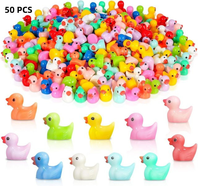 Linyi Toy Miniatur Enten Figuren aus Harz in Multicolour für den Garten und Tabletop - Bild 1