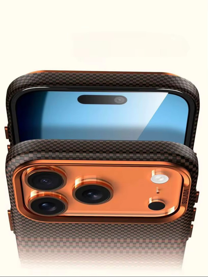 NUCWIN Carbonfaser Panzerhülle mit MagSafe und Metall-Linsenschutz für iPhone 17 Pro Max und iPhone 16 Pro Max in Blau - Bild 1
