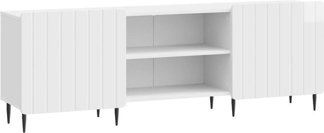 vidaXL TV-Schrank in modernem Hochglanz-Design, Farbe Weiß, B/T/H: 150 x 31 x 52 cm - Bild 1