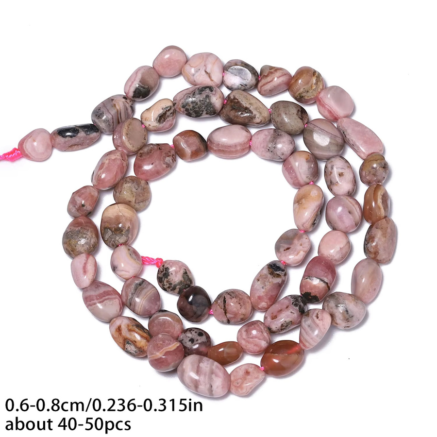 nociuciu Rhodochrosit-Steinperlen, 6–8 mm, 8–10 mm, unregelmäßige lose Distanzperlen - Bild 4