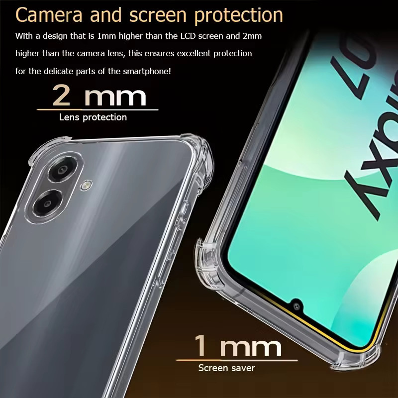 Transparente Silikon Handyhülle für Samsung Galaxy M07 und Galaxy A07, stoßfeste Airbag-Schutzhülle in Klar - Bild 3