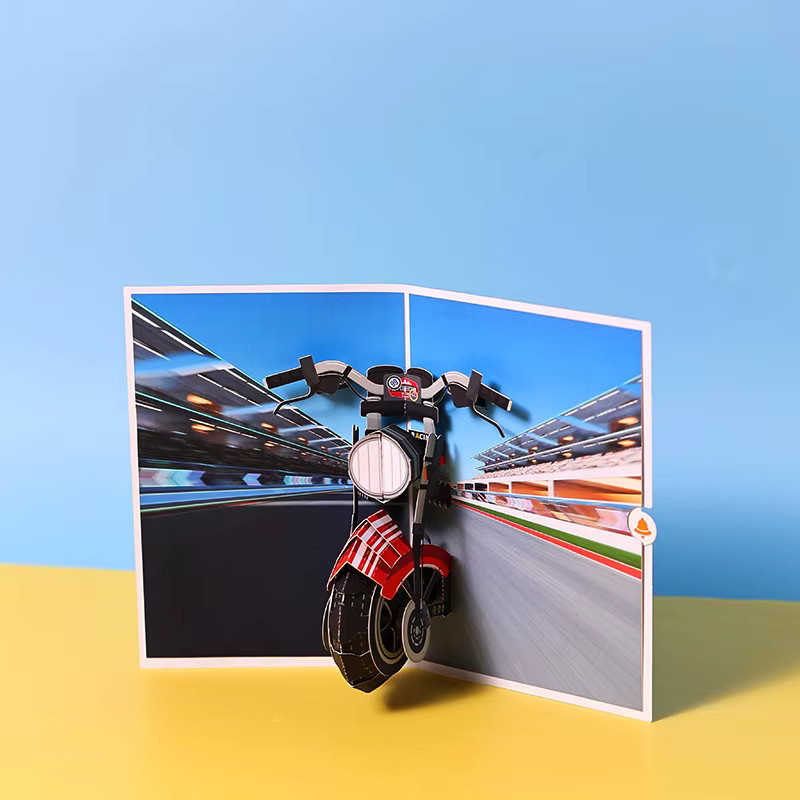 Motorrad Rennsport Grußkarte für Erwachsene aus Papier - Bild 4