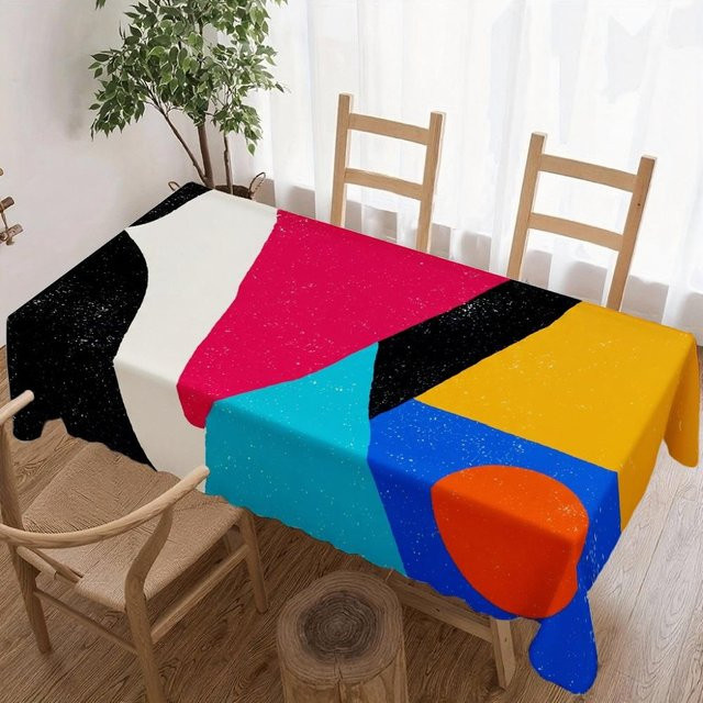 Wasserdichte Tischdecke mit abstraktem geometrischem Muster von JINGYUE Pet, Mehrfarbig, B: 140 cm, L: 200 cm - Bild 1