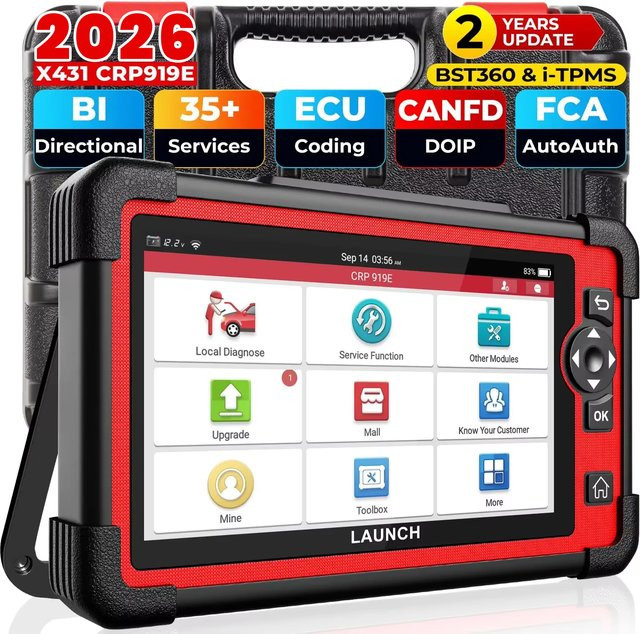 LAUNCH X431 CRP919E Elite OBD2-Scanner Bidirektionales Diagnosetool mit CAN FD, DoIP und ECU-Codierung in Schwarz - Bild 1