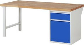 Rau Werkbank 7502A1 in Braun mit 1 Schublade und 1 Tür, B/T/H: 200 x 90 x 84 cm - Bild 1