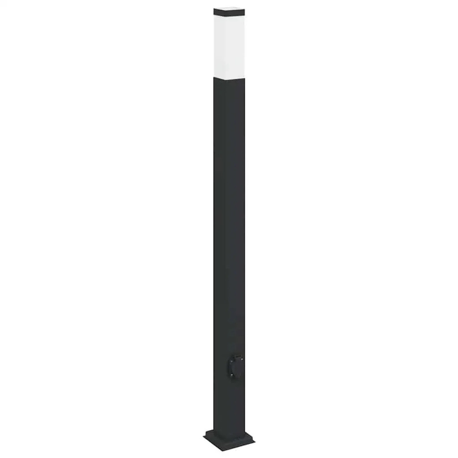 vidaXL Pollerleuchte Schwarz aus Edelstahl mit E27 Fassung, IP44, Höhe: 110 cm - Bild 2