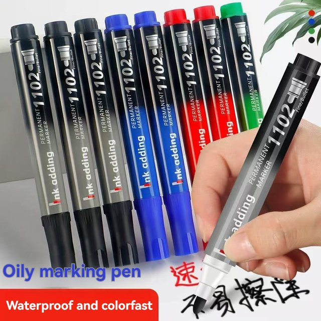 Permanent Marker Set mit feiner Spitze und wasserfester Tinte in Schwarz, Blau und Rot, Strichstärke 2-3 mm - Bild 1