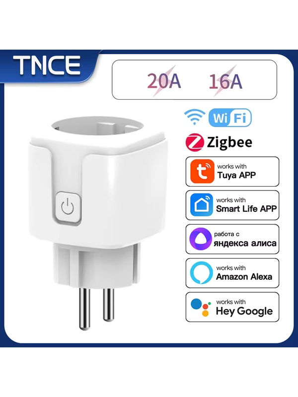 TNCE Smart Steckdose mit Power Monitor, WiFi und Zigbee, EU Stecker, 16/20A, White, kompatibel mit Tuya Smart Life App, Alexa und Google Home - Bild 7