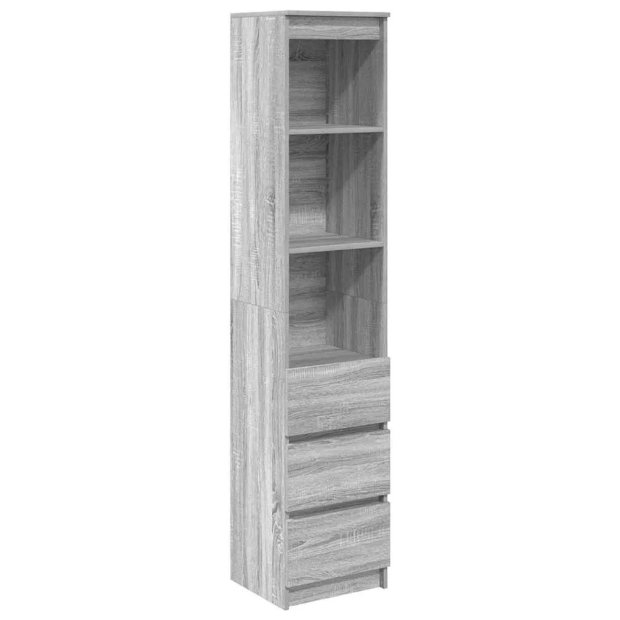 vidaXL Highboard Grau Sonoma aus Holzwerkstoff mit Türen und Schubladen B/T/H: 37,5 x 35,0 x 180,0 cm - Bild 2