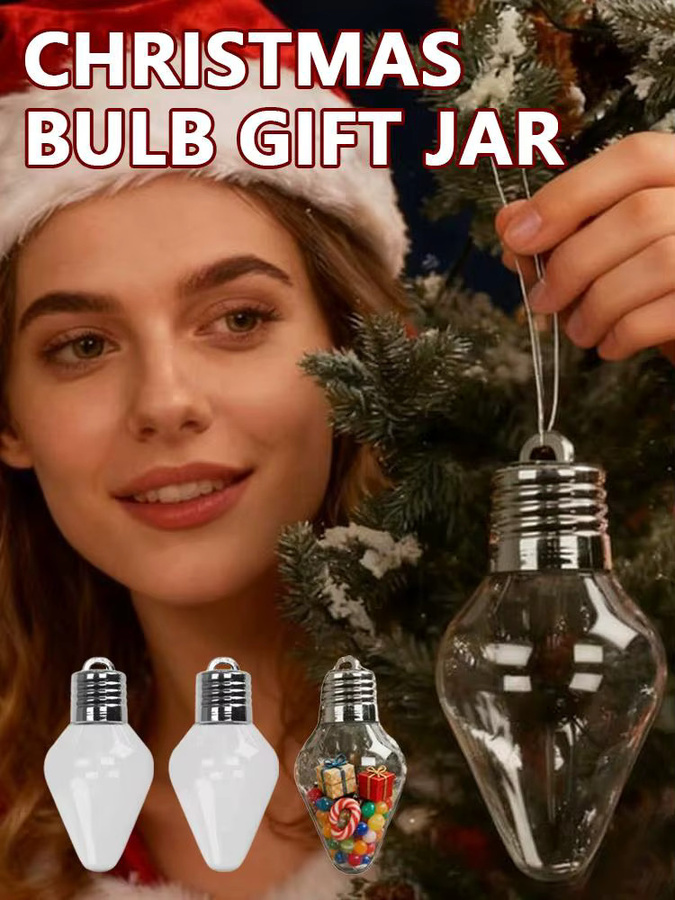 Transparentes Geschenkverpackungsglas im Glühbirnen-Design als hängender Weihnachtsschmuck - Bild 7