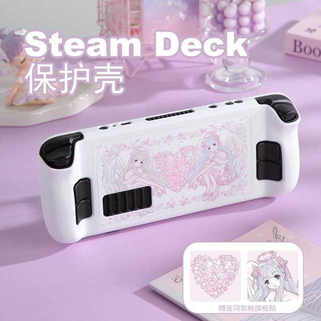 Valve Steam Deck Schutzhülle Full-Cover Hard Case Pink Sakura Angel Design - Bild 1