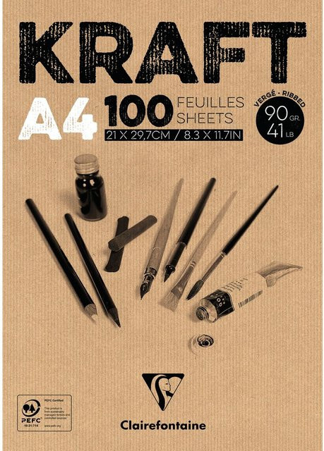Clairefontaine Kraftpapier-Block in Braun, DIN A4 - Bild 1