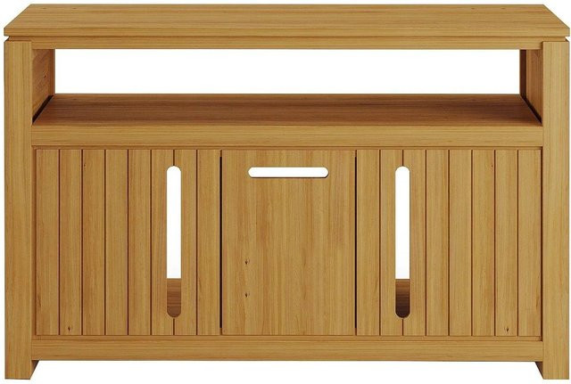 Waschbeckenunterschrank Saratok von Vente-unique aus Teakholz in Naturfarben Hell, Breite: 120 cm, Höhe: 75 cm - Bild 1
