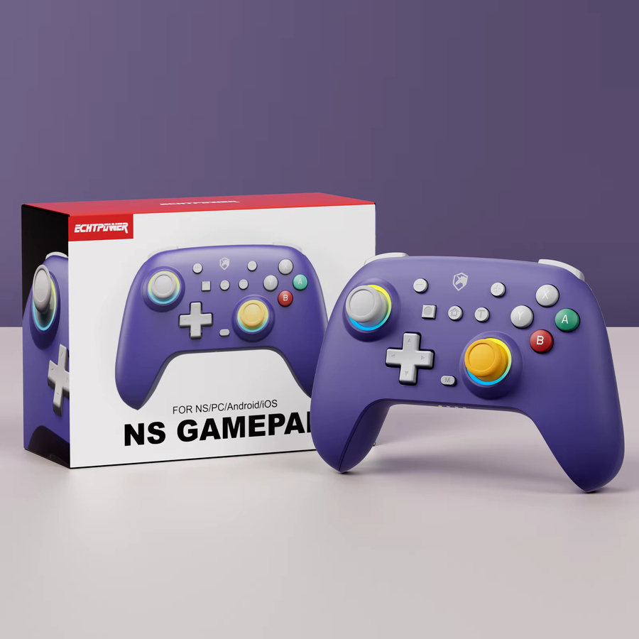ECHTPower Wireless Pro Controller Gamepad Joystick in Lila für Nintendo Switch, Switch Lite und Switch OLED - Bild 3