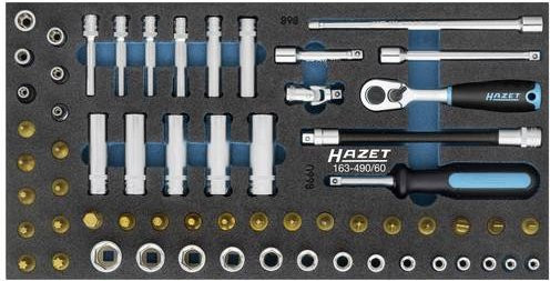 Hazet Steckschlüsselsatz 163-490/60 mit 60 Teilen, 1/4 Zoll, Farbe Silber - Bild 1