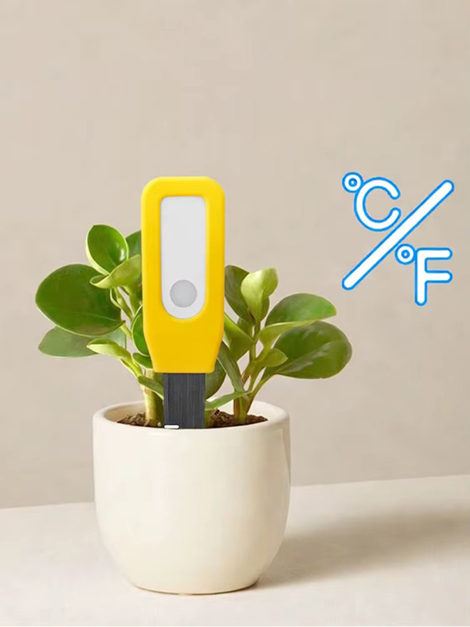 Tuya Smart WLAN-Bodenmonitor zur Echtzeit-Überwachung von Temperatur und Feuchtigkeit in Gelb - Bild 1
