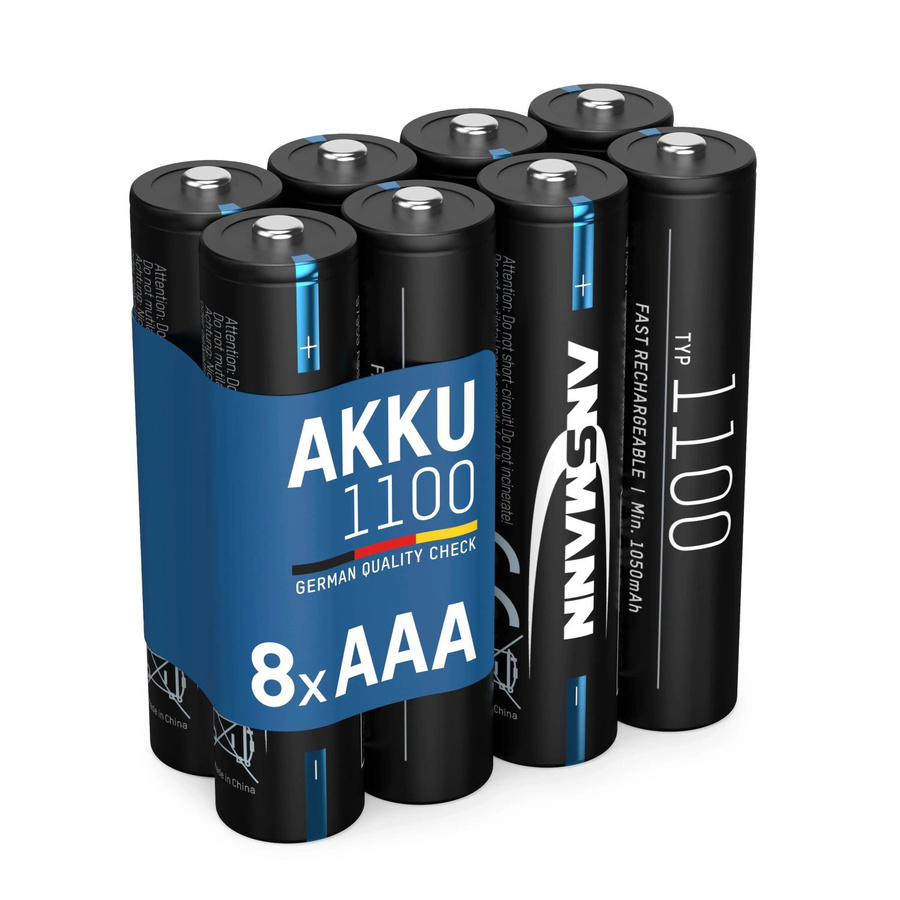 Ansmann Akku Micro AAA 1050 mAh 1,2V NiMH, 8 Stück, Schwarz - Bild 2