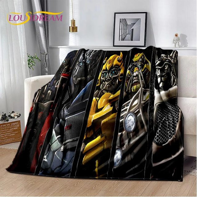 ChenYing01 3D Transformers Cartoon Autobots Decke aus Fleece, Mehrfarbig, B/B: 180 x 230 cm - Bild 1