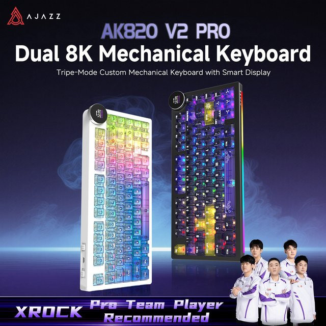 Ajazz AK820 V2 PRO Mechanische Tastatur mit Dual 8K, RGB und Dreifach-Modus - Bild 1