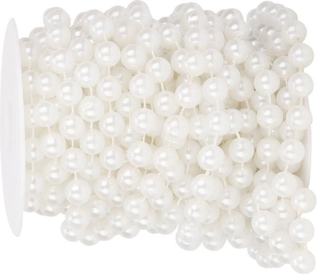 Weiße Imitationsperlen-Kette mit 12 mm Perlen für Vorhang-Dekoration und DIY-Anhänger, 10 m Länge - Bild 1
