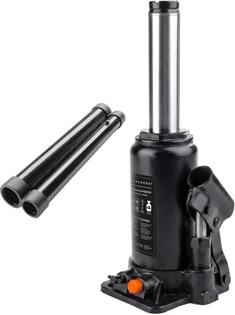 STAHLWERK Hydraulikheber Stempelwagenheber 4 T, Hubbereich 180 bis 350 mm, Schwarz - Bild 1