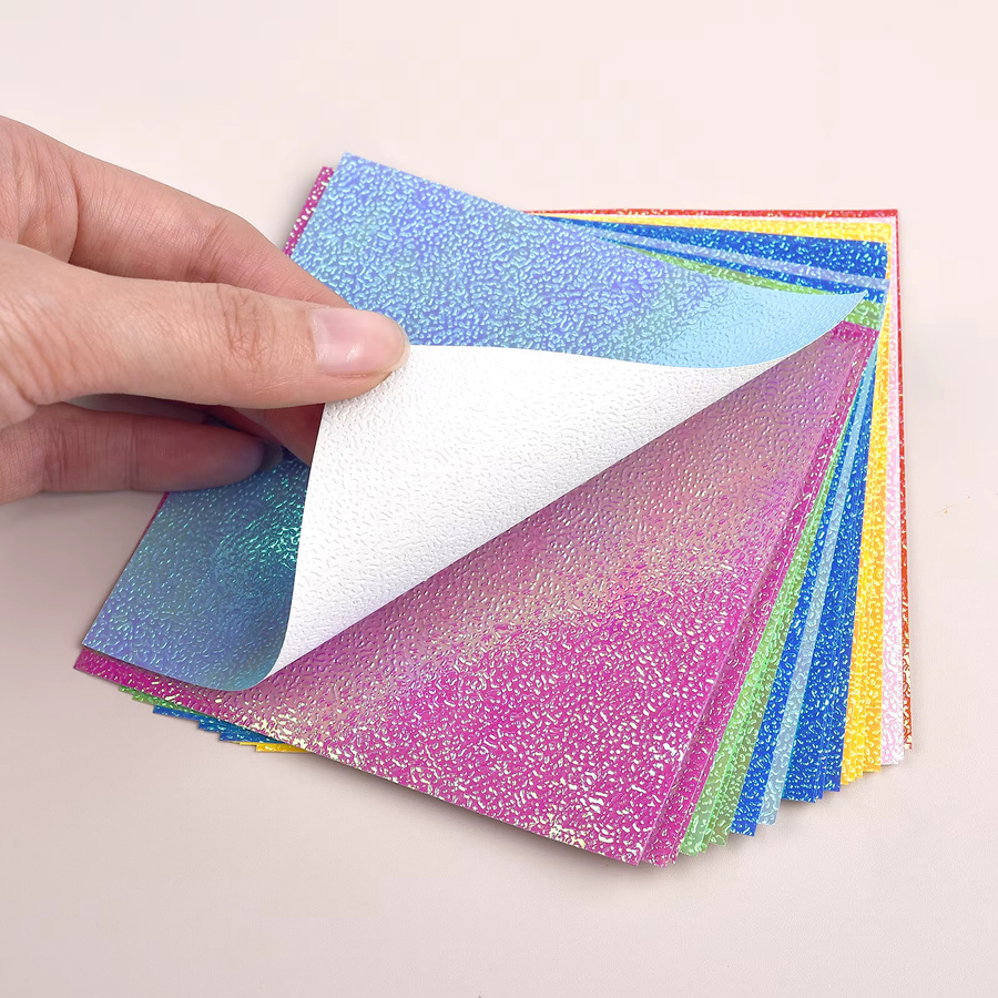 50-teiliges Set buntes Glitzer-Perlglanzpapier für Origami und DIY Scrapbooking, quadratisches Bastelpapier für Kinder in Multicolour - Bild 2