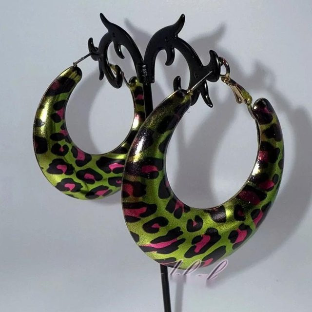 Jewelry And Kimono Accessories YULIN Ohrringe, Rosa Leopardenmuster, Damen - Bild 1