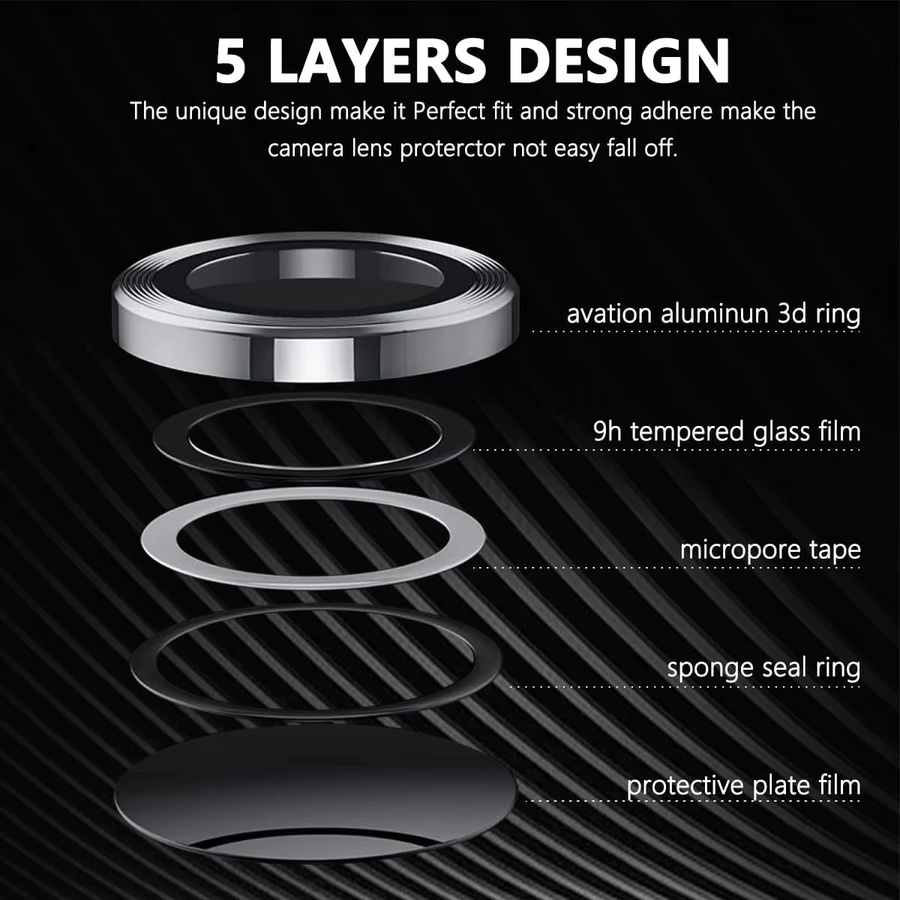 Ziai Kameraobjektivschutz aus gehärtetem Glas mit Metallring für Samsung Galaxy Z Flip 4 5 6 in Schwarz - Bild 4